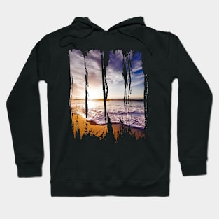 Summer Beach With Ocean Water And A Sunset Hoodie